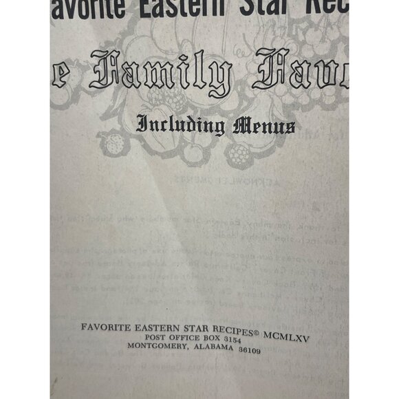 Favorite Eastern Star Recipes Olde Family Favorites Montgomery Alabama 2000 reci - Picture 2 of 6